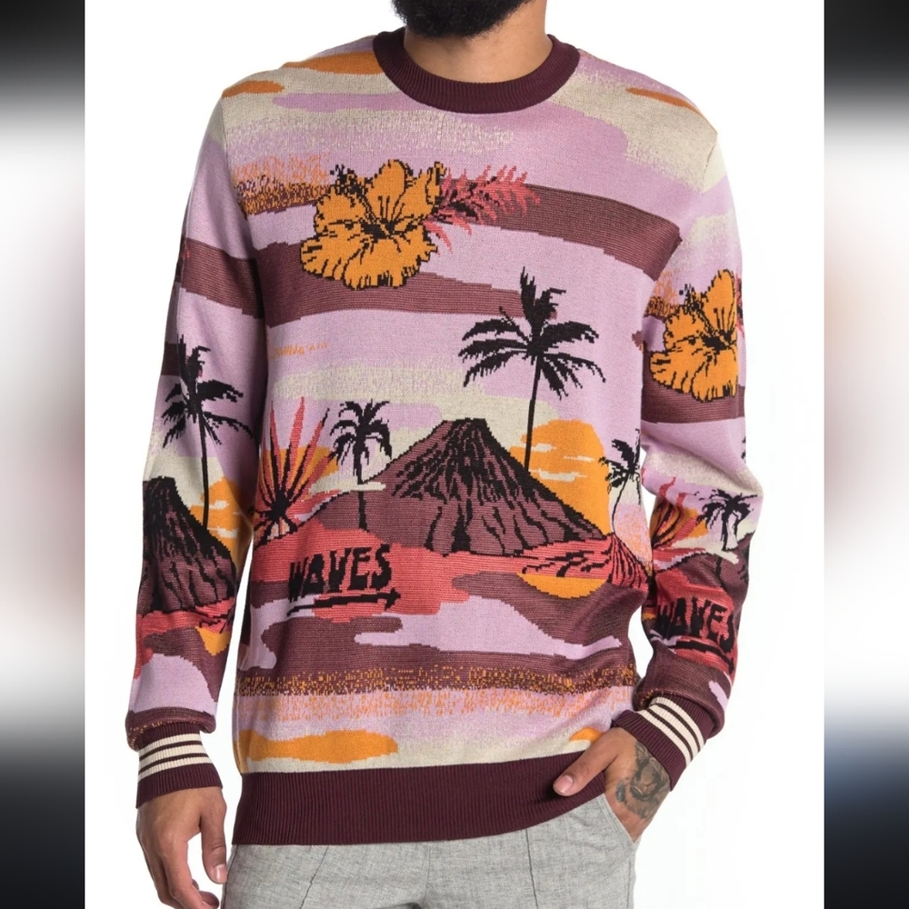 Scotch & Soda Men's Tropical Volcano Sweater Size Large